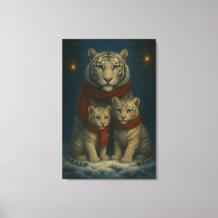 Toile Tigre Blanc – Gardien de la Lumière – ManJiangHong