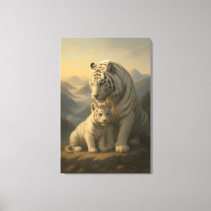 Toile Tigre Blanc – Gardien de Lumière – ManJiangHong Ar