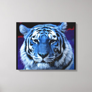 Toile Tigre bleu