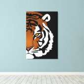 Toile Tigre, Chat Sauvage sur Fond Noir (Insitu (Plancher de Bois))