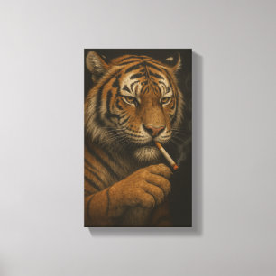 Toile Tigre Cool avec une Cigarette
