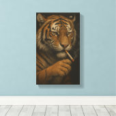 Toile Tigre Cool avec une Cigarette (Insitu (Plancher de Bois))