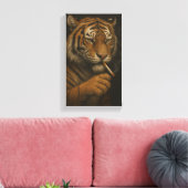 Toile Tigre Cool avec une Cigarette (Insitu(Salon))