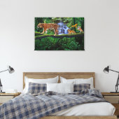 TOILE TIGRE DE LA JUNGLE ET SES PETITS (Insitu(Chambre))