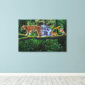 TOILE TIGRE DE LA JUNGLE ET SES PETITS (Insitu (Plancher de Bois))