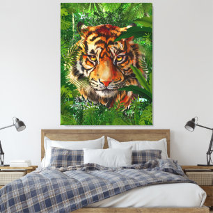 Toile Tigre de la jungle L'art du tigre coloré