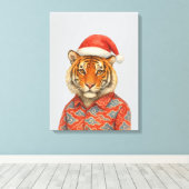 Toile Tigre de Noël indie (Insitu (Plancher de Bois))