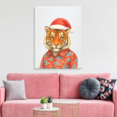 Toile Tigre de Noël indie (Insitu(Salon))