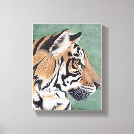 Toile Tigre de Sibérie Pièce originale aquarelle murale (Recto)