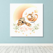 Toile Tigre dormant sur la Lune (Insitu (Plancher de Bois))