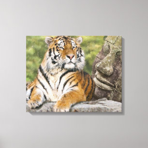 Toile Tigre et Bouddha