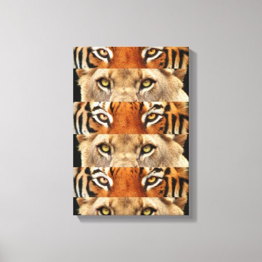 Toile Tigre et yeux de lion Photo (Recto)