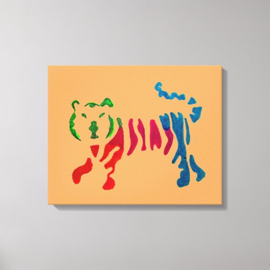 Toile Tigre rayé arc-en-ciel (Recto)