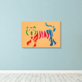 Toile Tigre rayé arc-en-ciel (Insitu (Plancher de Bois))