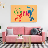 Toile Tigre rayé arc-en-ciel (Insitu(Salon))