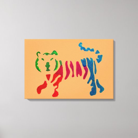 Toile Tigre rayé arc-en-ciel (Recto)