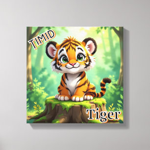 Toile Tigre Timide Art de nurserie mignon pour enfants