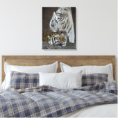 Toile Tigres blancs et Brown au repos (Insitu(Chambre))