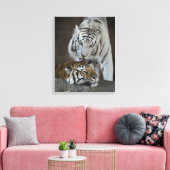 Toile Tigres blancs et Brown au repos (Insitu(Salon))