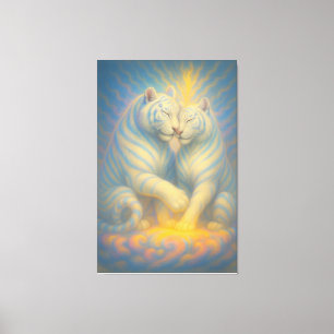 Toile Tigres Blancs Jumeaux Célestes – Amour Divin & Esp