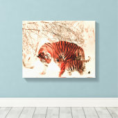 Toile Tigres dans la neige (Insitu (Plancher de Bois))