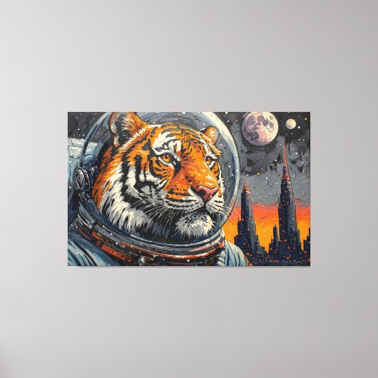 TOILE TIGRES DANS L'ESPACE-2 (Recto)