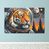 TOILE TIGRES DANS L'ESPACE-2 (Insitu (Plancher de Bois))