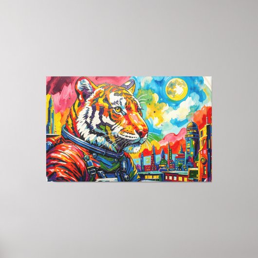 TOILE TIGRES DANS L'ESPACE-6 (Recto)