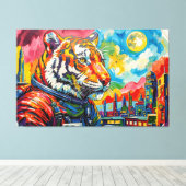TOILE TIGRES DANS L'ESPACE-6 (Insitu (Plancher de Bois))