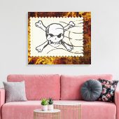 Toile Timbre crâne drôle Vintage 3 (Insitu(Salon))