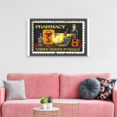 Toile Timbre De Pharmacie Avec Bol D'Hygeie (Insitu(Salon))