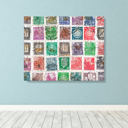 Toile timbres-poste (Insitu (Plancher de Bois))