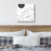 Toile Timbres vintages...toile étirée (Insitu(Chambre))