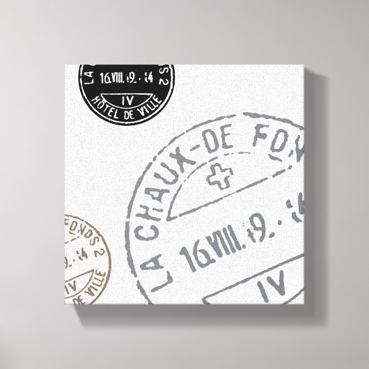 Toile Timbres vintages...toile étirée (Recto)