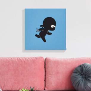 Toile Tiny Ninja Courir sur Blue