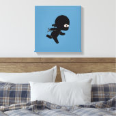 Toile Tiny Ninja Courir sur Blue (Insitu(Chambre))