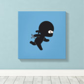 Toile Tiny Ninja Courir sur Blue (Insitu (Plancher de Bois))