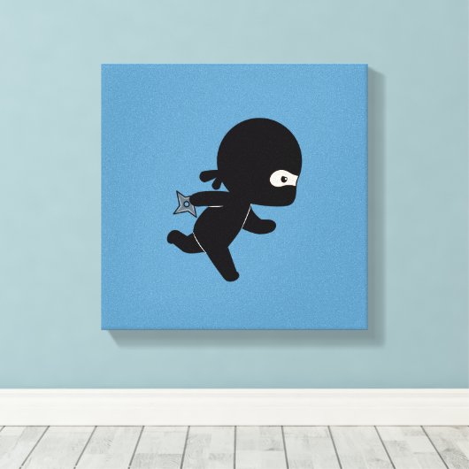 Toile Tiny Ninja Courir sur Blue (Insitu (Plancher de Bois))