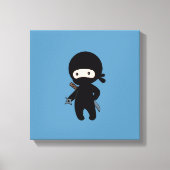 Toile Tiny Ninja tenant l'étoile au volant sur le bleu (Recto)