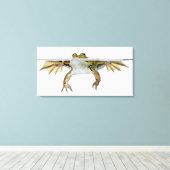 Toile Tir d'une grenouille comestible surfacée devant un (Insitu (Plancher de Bois))