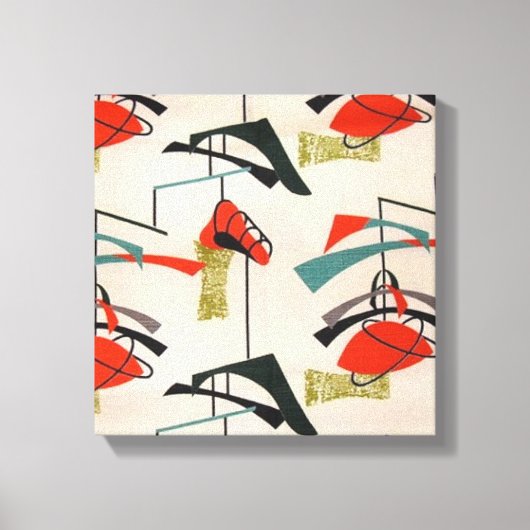 Toile Tissu atomique moderne du milieu du siècle (Recto)