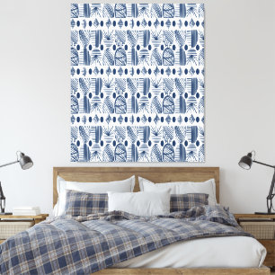 Toile Tissu de moisissure tribale des Caraïbes : bleu ma