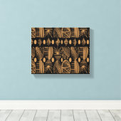 Toile Tissu de moisissure tribale des Caraïbes : Noir, O (Insitu (Plancher de Bois))