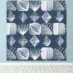 Toile Tissu Tribal des Caraïbes audacieux : bleu marine