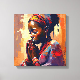 Toile Toile, Belle fille africaine en méditation