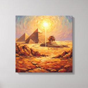Toile Toiles majestueuses des pyramides et du Sphinx du