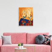 Toile Toilette avec quatre verres à vin (Insitu(Salon))