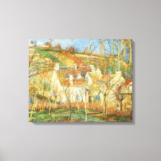 Toile Toits rouges, Coin d'un village, Hiver par Pissarr (Recto)