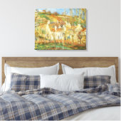 Toile Toits rouges, Coin d'un village, Hiver par Pissarr (Insitu(Chambre))
