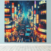 Toile Tokyo en mouvement (Insitu (Plancher de Bois))